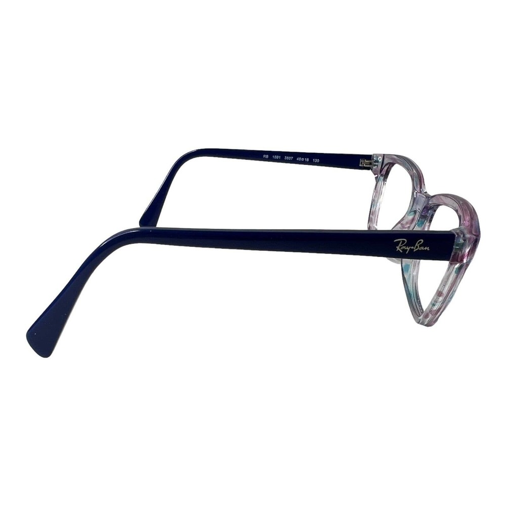 Ray-Ban Small Eyeglasses RB 1591 3807 Purple Blue Rectangular Frame 48[]16 H4834 - Picture 4 of 7